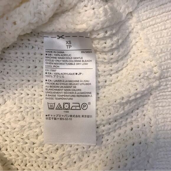 Banana Republic Off White Short Sleeves Sweater Top XS Textured Ivory Cream Knit - Picture 5 of 10